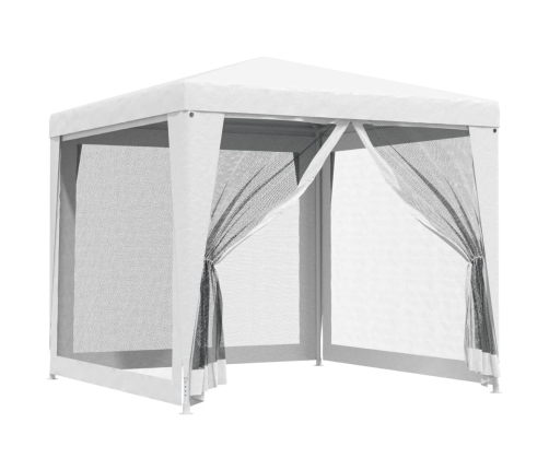 Carpa para celebraciones con 4 paredes de malla blanco 2,5x2,5m