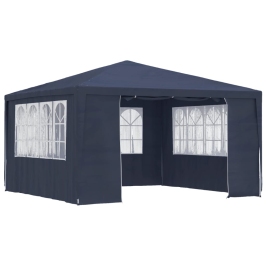 Carpa profesional para fiestas con paredes azul 90 g/m² 4x4 m