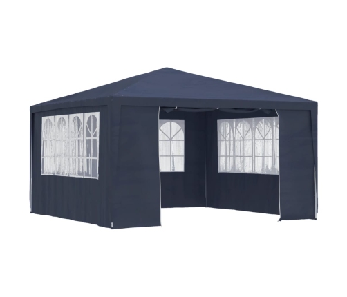 Carpa profesional para fiestas con paredes azul 90 g/m² 4x4 m