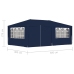 Carpa profesional para fiestas con paredes azul 90 g/m² 4x6 m