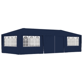 Carpa profesional para fiestas con paredes azul 90 g/m² 4x9 m