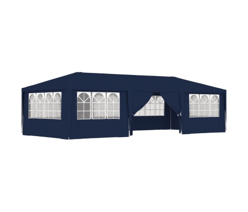 Carpa profesional para fiestas con paredes azul 90 g/m² 4x9 m