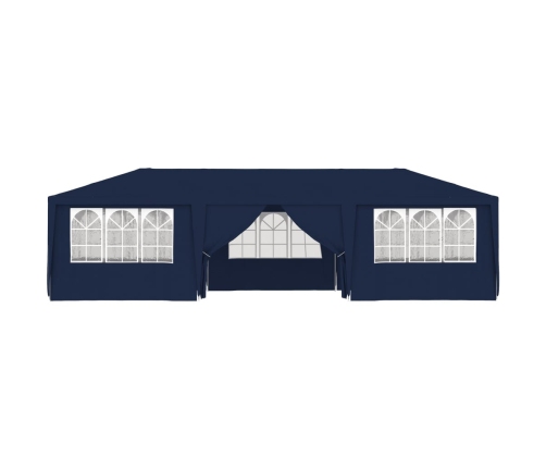 Carpa profesional para fiestas con paredes azul 90 g/m² 4x9 m