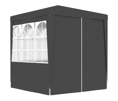 Carpa profesional para fiestas con paredes gris 90 g/m² 2x2 m