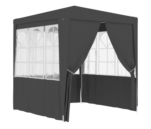 Carpa profesional para fiestas con paredes gris 90 g/m² 2x2 m