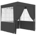 Carpa profesional para fiestas con paredes gris 90 g/m² 2x2 m