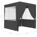 Carpa profesional para fiestas con paredes gris 90 g/m² 2x2 m