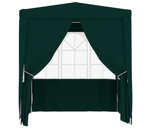 Carpa profesional fiestas con paredes verde 90 g/m² 2,5x2,5 m