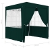 Carpa profesional fiestas con paredes verde 90 g/m² 2,5x2,5 m