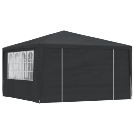 Carpa profesional para fiestas con paredes gris 90 g/m² 4x4 m