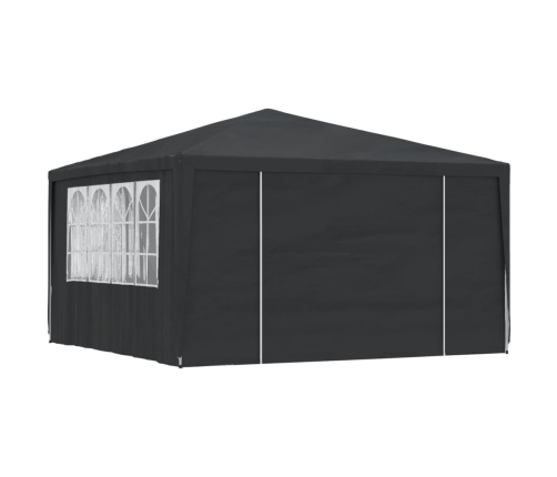 Carpa profesional para fiestas con paredes gris 90 g/m² 4x4 m