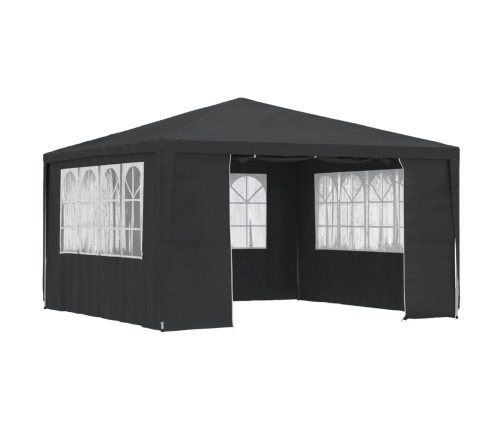 Carpa profesional para fiestas con paredes gris 90 g/m² 4x4 m