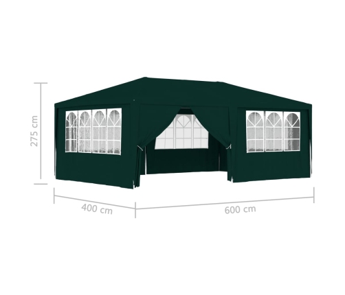 Carpa profesional para fiestas con paredes verde 90 g/m² 4x6 m