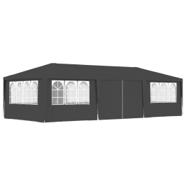 Carpa profesional para fiestas con paredes gris 90 g/m² 4x9 m