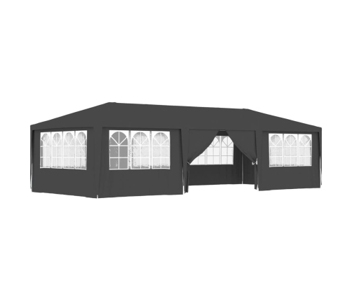 Carpa profesional para fiestas con paredes gris 90 g/m² 4x9 m