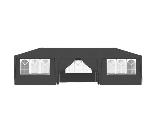 Carpa profesional para fiestas con paredes gris 90 g/m² 4x9 m