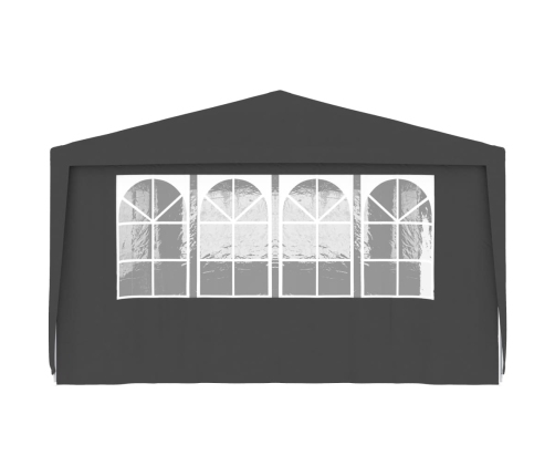 Carpa profesional para fiestas con paredes gris 90 g/m² 4x9 m