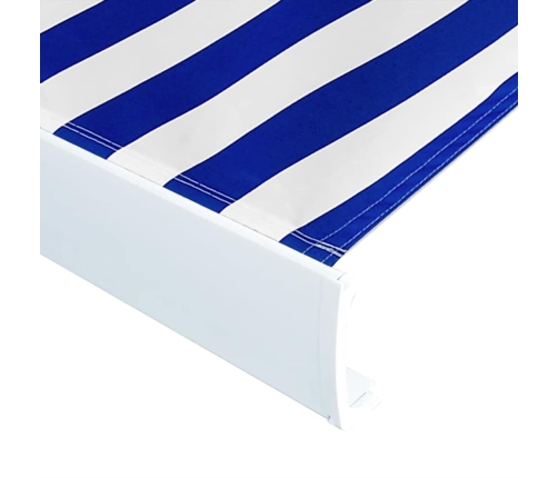 Toldo de lona azul y blanco 500x300 cm