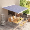 Toldo de lona azul y blanco 500x300 cm