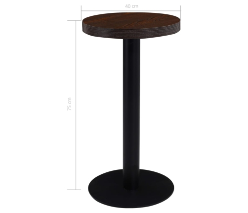 Mesa de bistró MDF marrón oscuro 40 cm