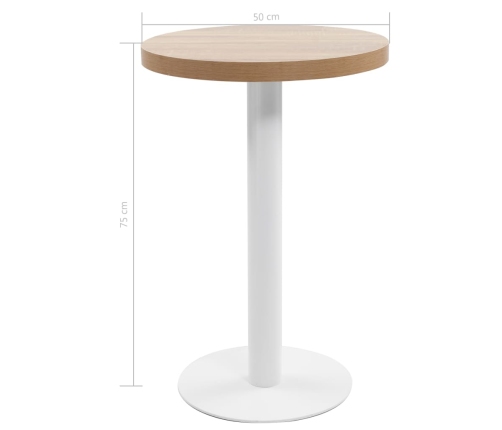 Mesa de bistró MDF marrón claro 50 cm