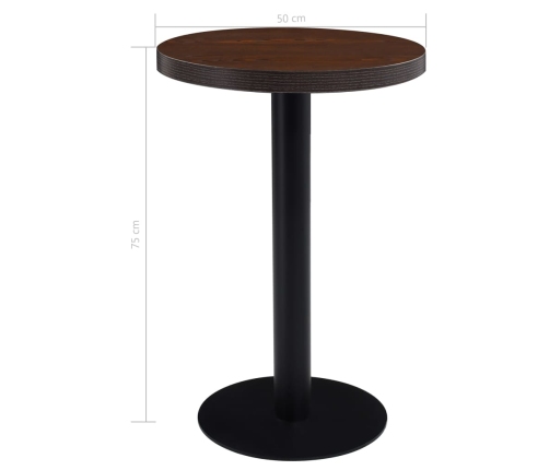 Mesa de bistró MDF marrón oscuro 50 cm