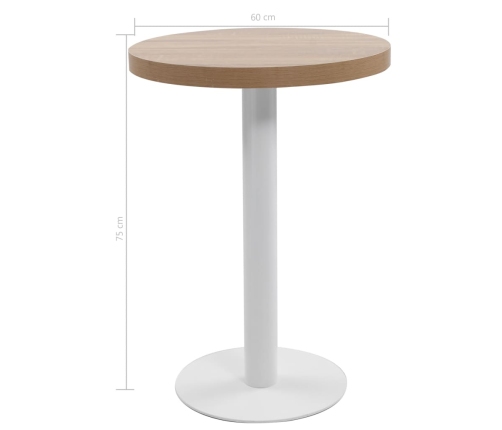 Mesa de bistró MDF marrón claro 60 cm