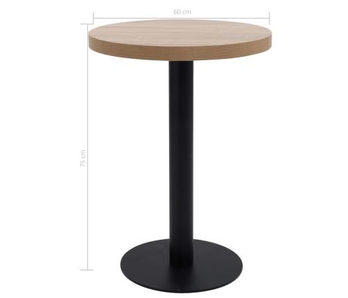 Mesa de bistró MDF marrón claro 60 cm