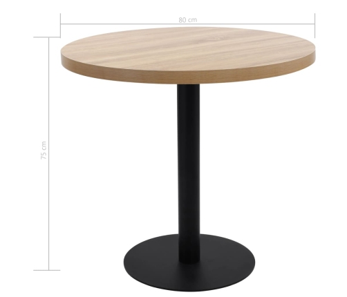 Mesa de bistró MDF marrón claro 80 cm