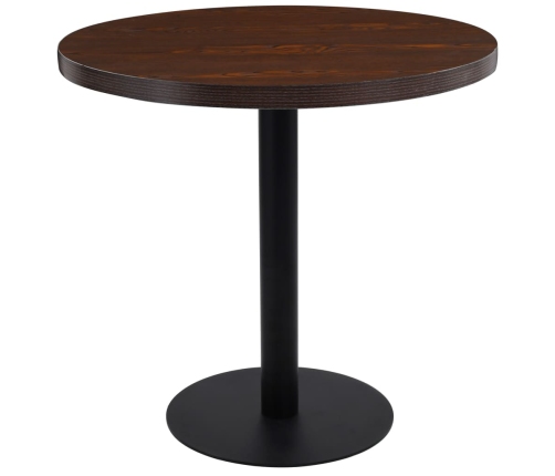 Mesa de bistró MDF marrón oscuro 80 cm