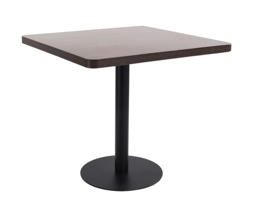 Mesa bistró MDF marrón oscuro 80x80 cm