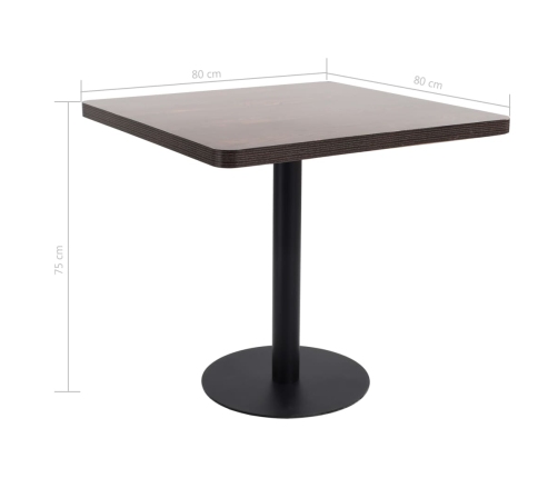 Mesa bistró MDF marrón oscuro 80x80 cm