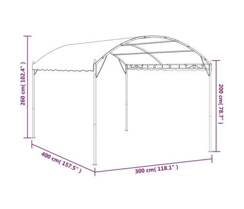 Toldo parasol gris antracita 3x4 cm