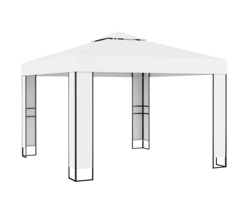 Cenador con doble techo blanco 3x3 m