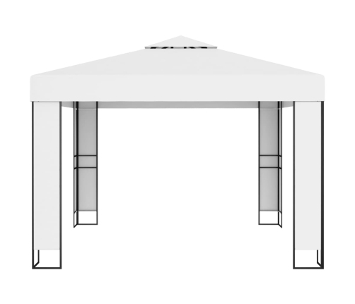 Cenador con doble techo blanco 3x3 m