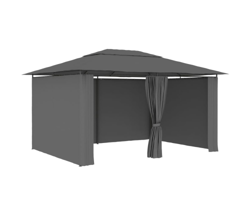 Carpa de jardín con cortinas gris antracita 4x3 m