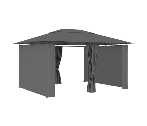 Carpa de jardín con cortinas gris antracita 4x3 m