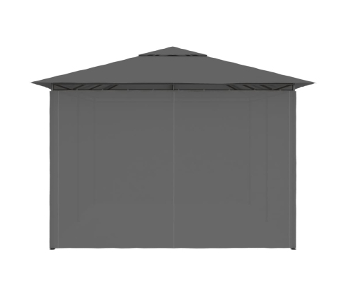 Carpa de jardín con cortinas gris antracita 4x3 m