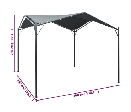 Cenador carpa de acero gris antracita 3x3 m