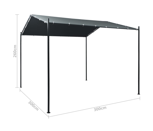 Cenador carpa de acero gris antracita 3x3 m