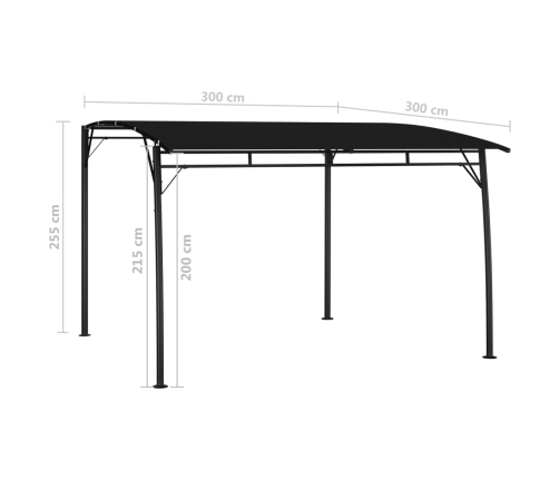 Toldo parasol de jardín gris antracita 3x3x2,55 m