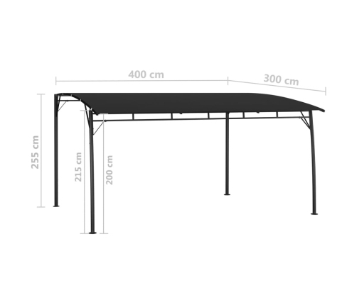 Toldo parasol de jardín gris antracita 4x3x2,55 m