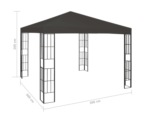 Cenador gris antracita 3x3 m