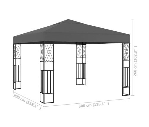 Cenador tela gris antracita 3x3 m