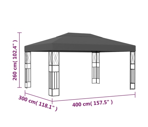 Cenador tela gris antracita 3x4 m