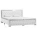 Estructura de cama de cuero sintético blanco 160x200 cm