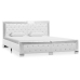Estructura de cama de cuero sintético blanco 160x200 cm