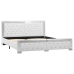 Estructura de cama de cuero sintético blanco 160x200 cm
