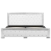 Estructura de cama de cuero sintético blanco 160x200 cm