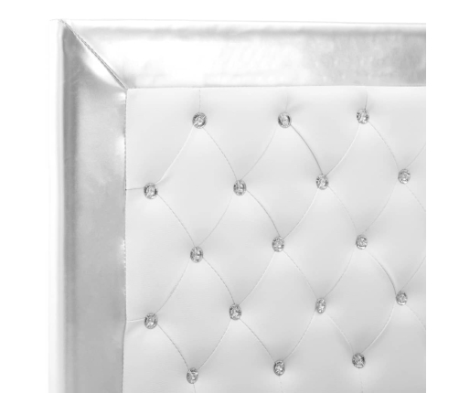 Estructura de cama de cuero sintético blanco 160x200 cm